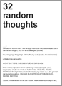 32 random thoughts